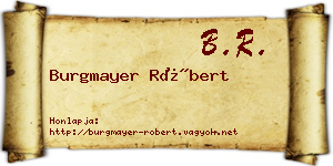 Burgmayer Róbert névjegykártya